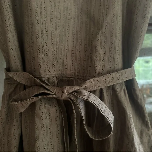 Let’s Backtrack Brown Striped Midi Dress - Picture 5 of 9